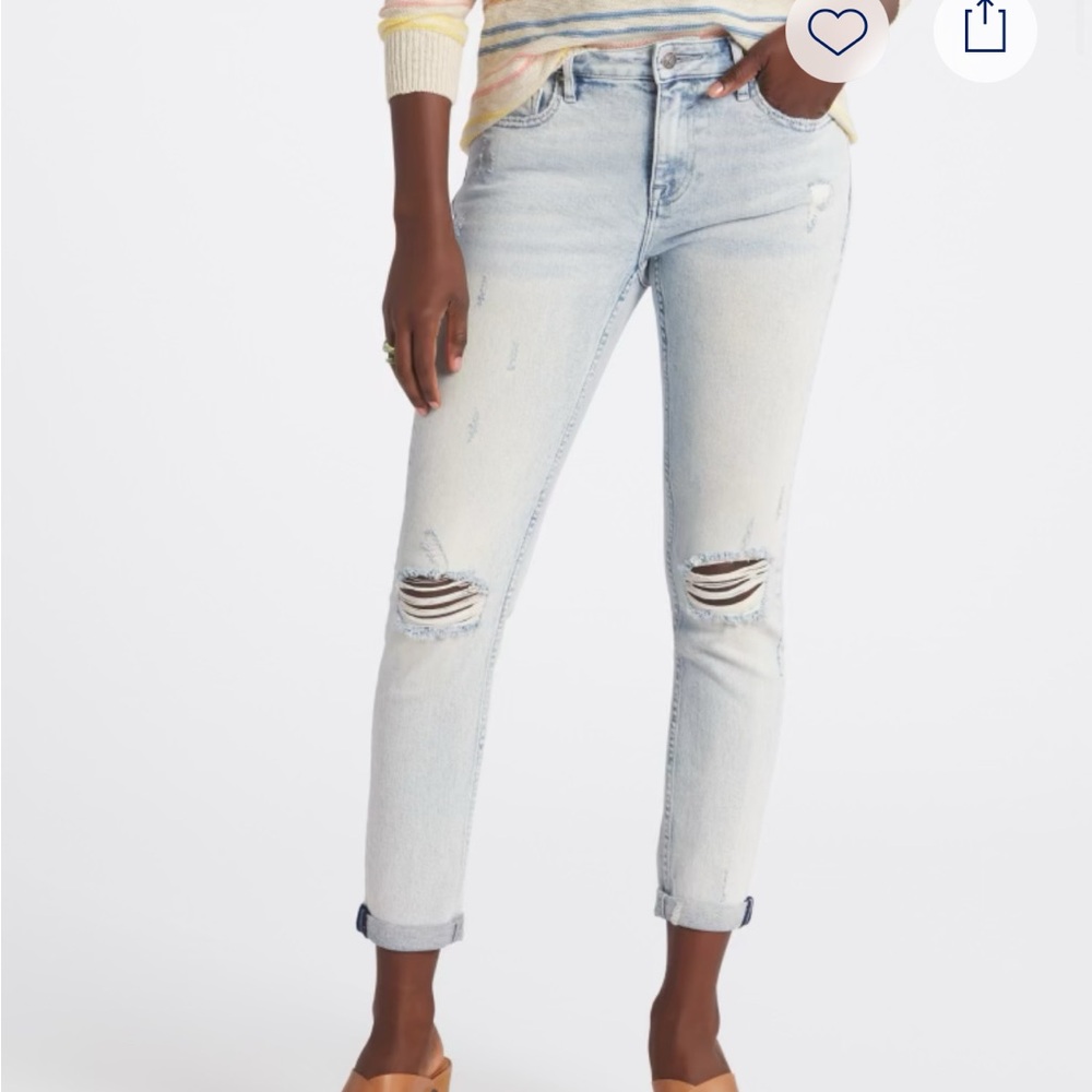 Vigoss Light Blue Distressed Boyfriend Jeans